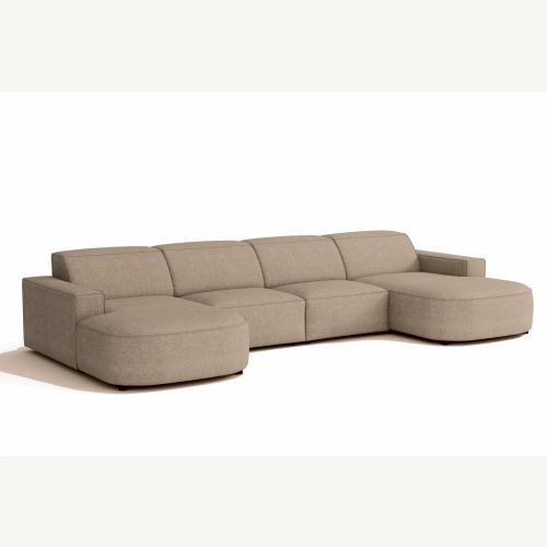 Olio Nobile Nowoczesna sofa w kształcie litery U Tkanina Raven 30
